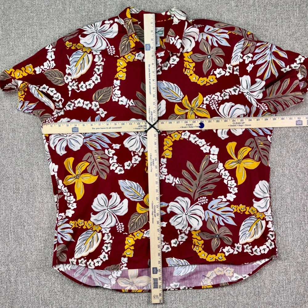 Vintage Hilo‎ Hattie Hawaiian Shirt 3XL Red Floral Aloha Made in USA